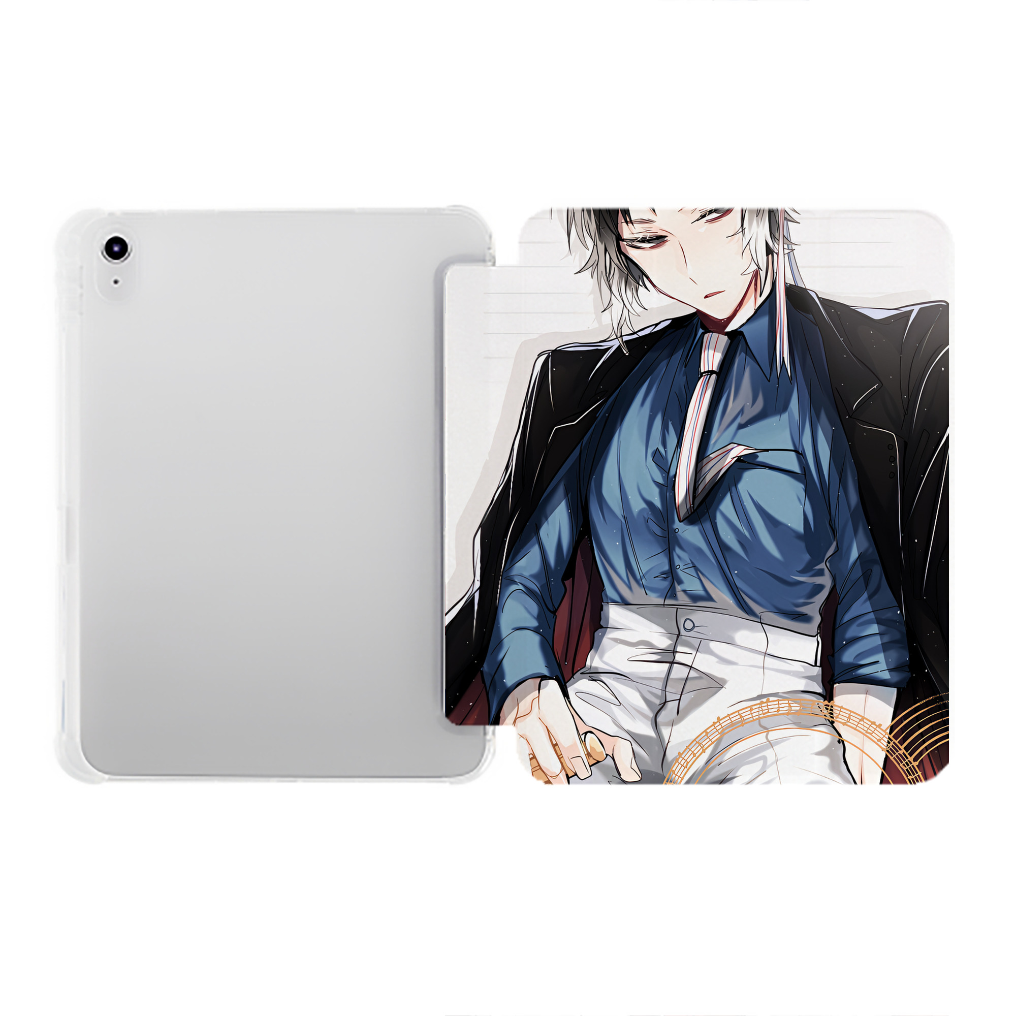 （画像用） 文豪ストレイドッグス Bungo Stray Dogs IPad ケース ペン収納付き 三つ折りスタンド PUレザー×シリコン 対応機種9.5/10.5/10.9インチ